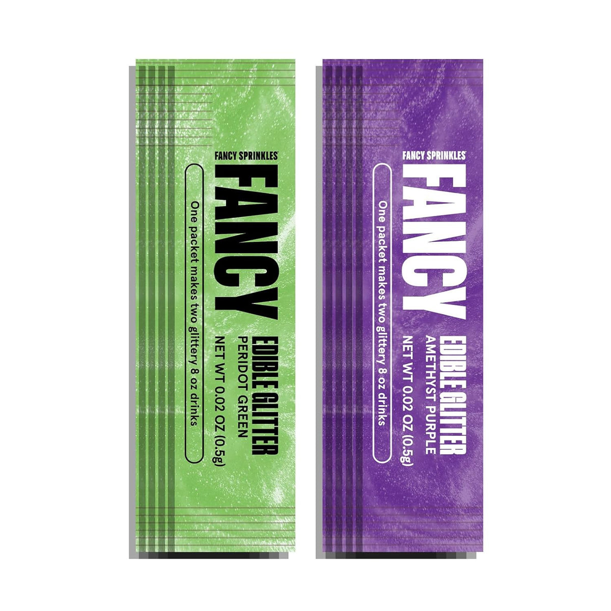 Fancy Sprinkles Limited Edition Halloween Frankenshine Edible Glitter Packets Portable & On-The-Go for Sparkling Drinks, Champagne, Cocktails, Wine, Beer, & more. (2 Pack)