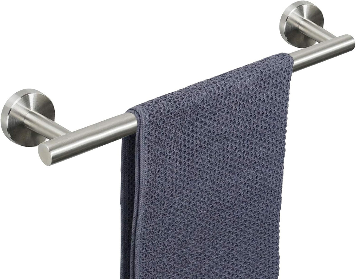 NearMoon Bath Towel Bar, Bath Accessories Thicken Stainless Steel Shower Towel Rack for Bathroom, Towel Holder Wall Mounted (2 Pack, Brushed Nickel, 16 Inch)