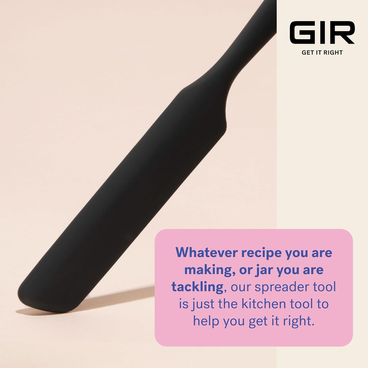 GIR: Get It Right Silicone Spreader Spatula - Silicone Butter Spreader - Food Grade Scraper - BPA & BPS Free - Baking Supplies - Home & Kitchen Gadgets - 10" x 1.10" - Black