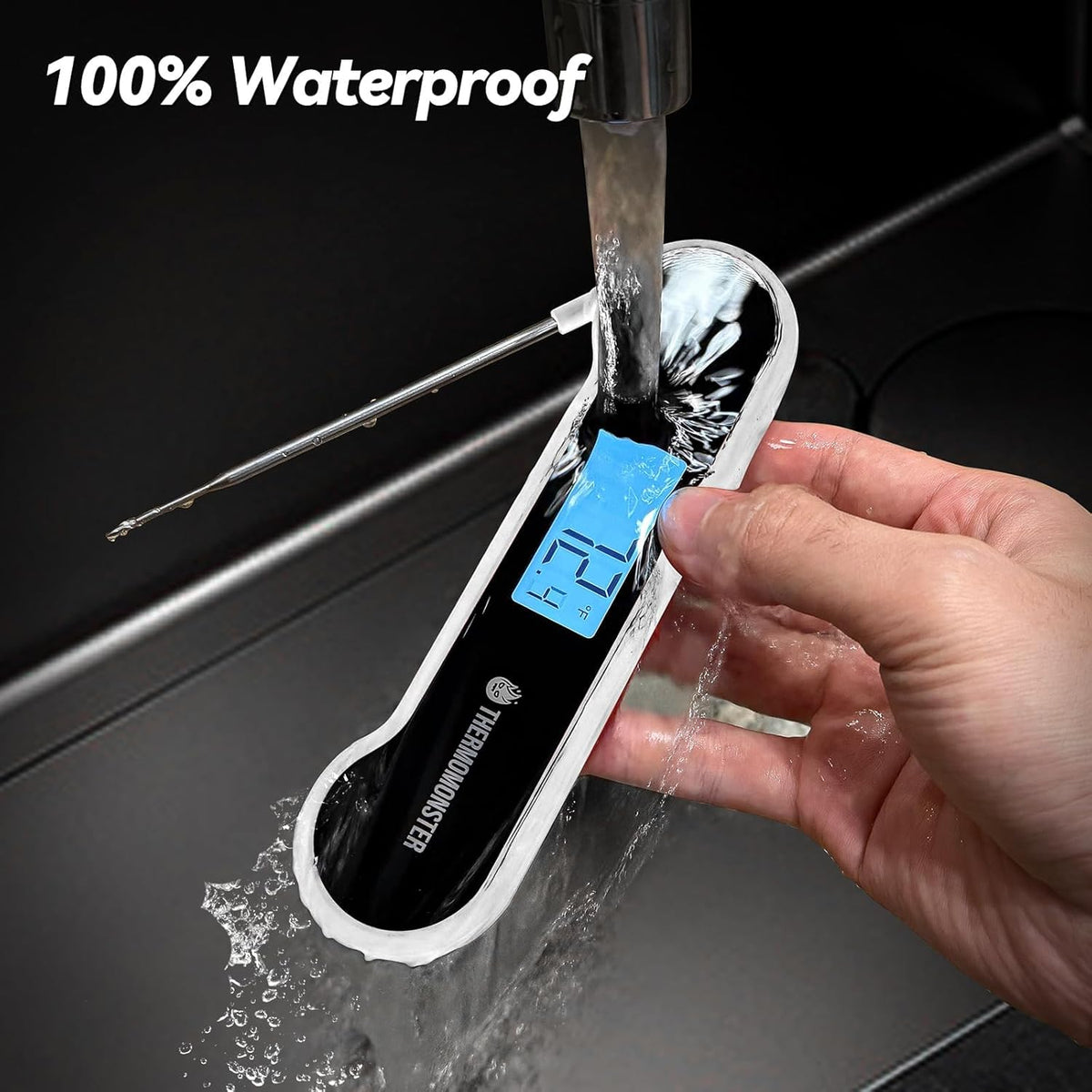 0.5 Sec Instant Read Meat Thermometer Digital with ±0.5℉ Precision, Food Thermometer for Cooking Kitchen Gadgets, Oven Grill Candy BBQ Essentials Accessories, Gifts for Him Dad Men Birthday, White