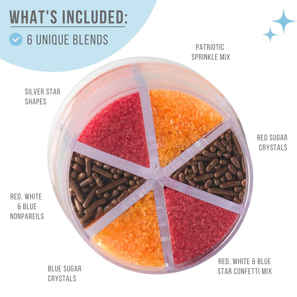 Sweets Indeed Sprinkles 6 Cell Edible Sprinkle Mix Jimmies Perfect for Cake Decorations Baking Ice Cream Cookies Cupcake Topper (Fall)