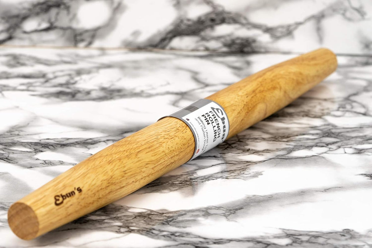 French Rolling Pin – 18 Inch Wooden Dough Roller for Baking Pizza, Pie Crust, Cookies & Pasta | Essential Kitchen Tool & Gift for Bakers, Chefs & Home Cooks