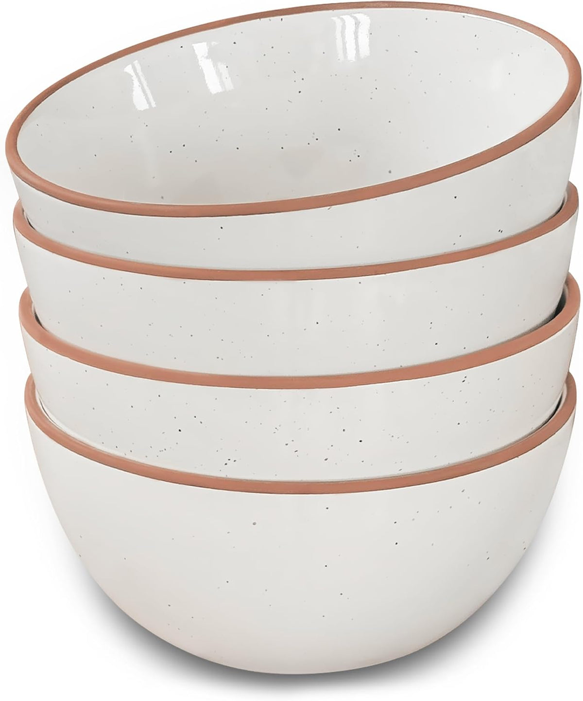Mora Ceramic Bowls For Kitchen, 28oz - Bowl Set of 4 - For Cereal, Salad, Pasta, Soup, Dessert, Serving etc - Dishwasher, Microwave, and Oven Safe - For Breakfast, Lunch and Dinner - Vanilla White