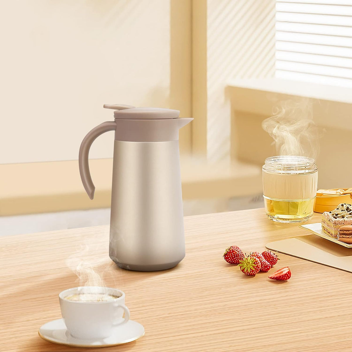 28oz Coffee Carafe Airpot Insulated Coffee Urn Stainless Steel Vacuum Thermal Pot Flask for Coffee, Hot Water, Tea, Hot Beverage