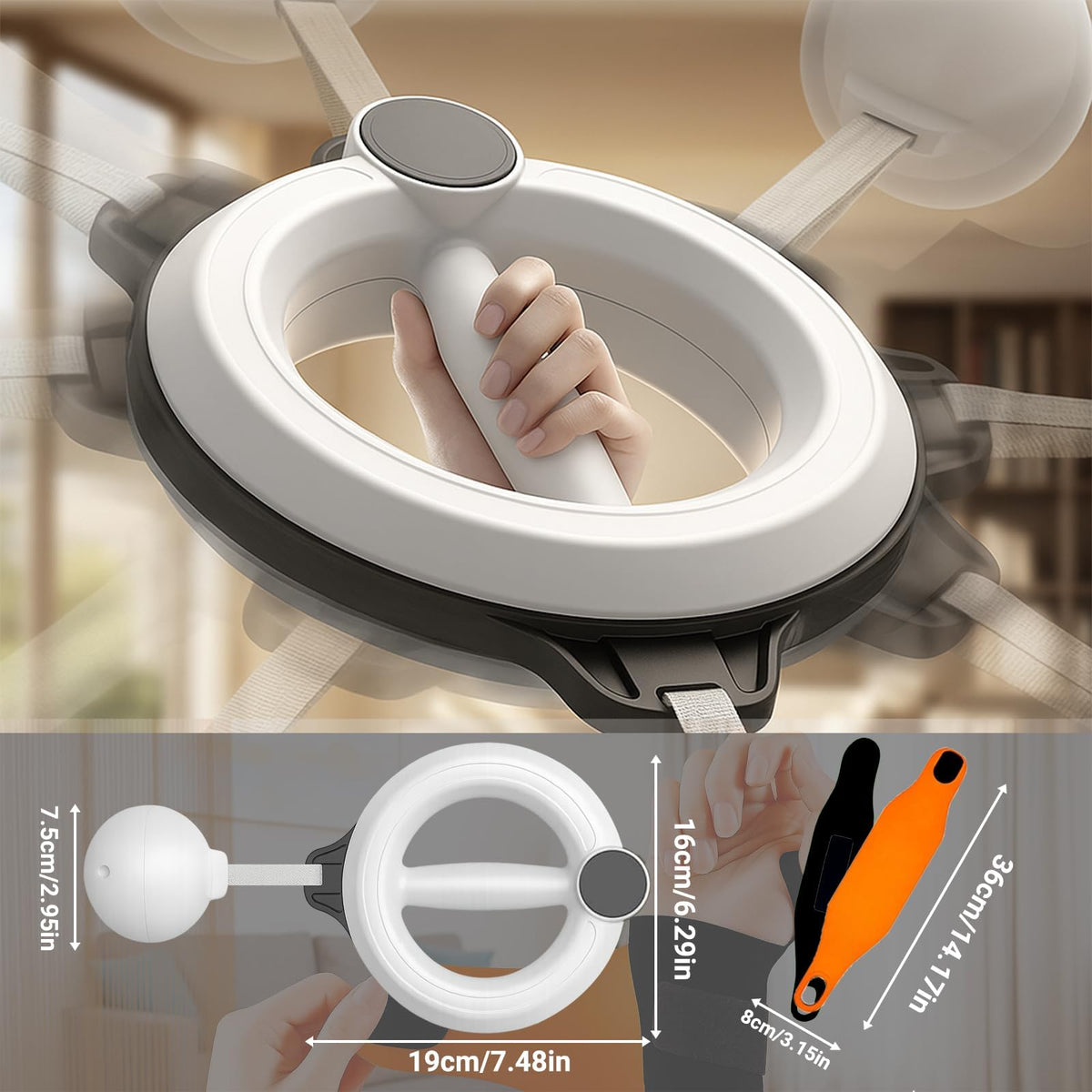 Infinity Hoop for Arms, 360° Hand-Crank Arm Trainer, Home Workout
