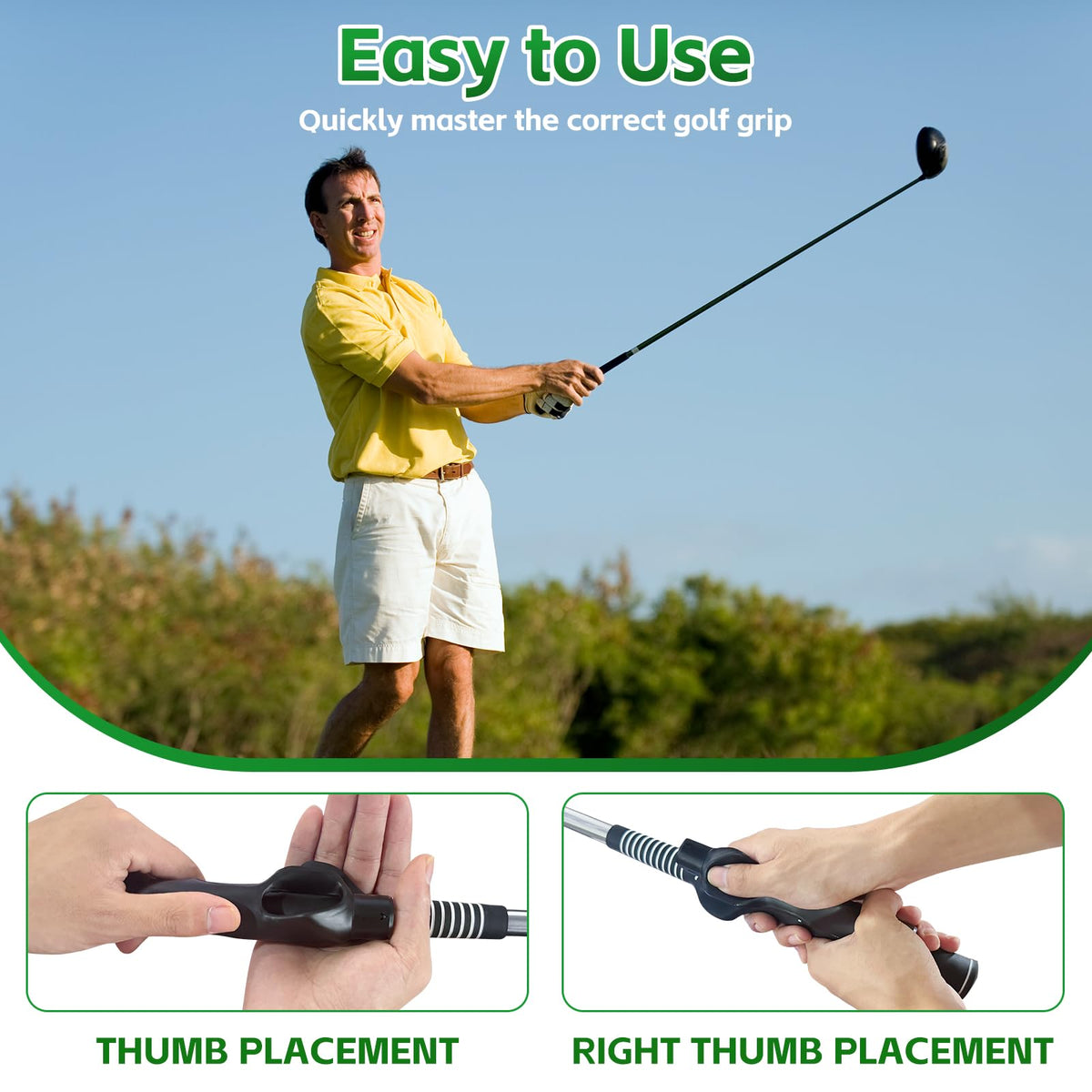 Golf Grip Trainer, Swing Correcting Arm Band Set, Golf Training Aid