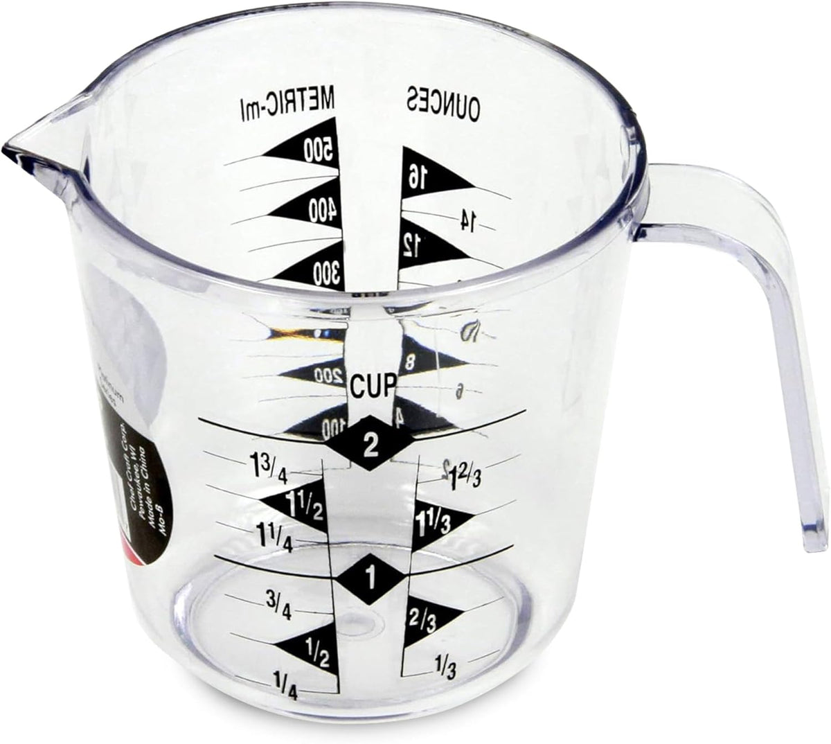 Chef Craft Select Plastic Measuring Cup, 2 Cup, Clear