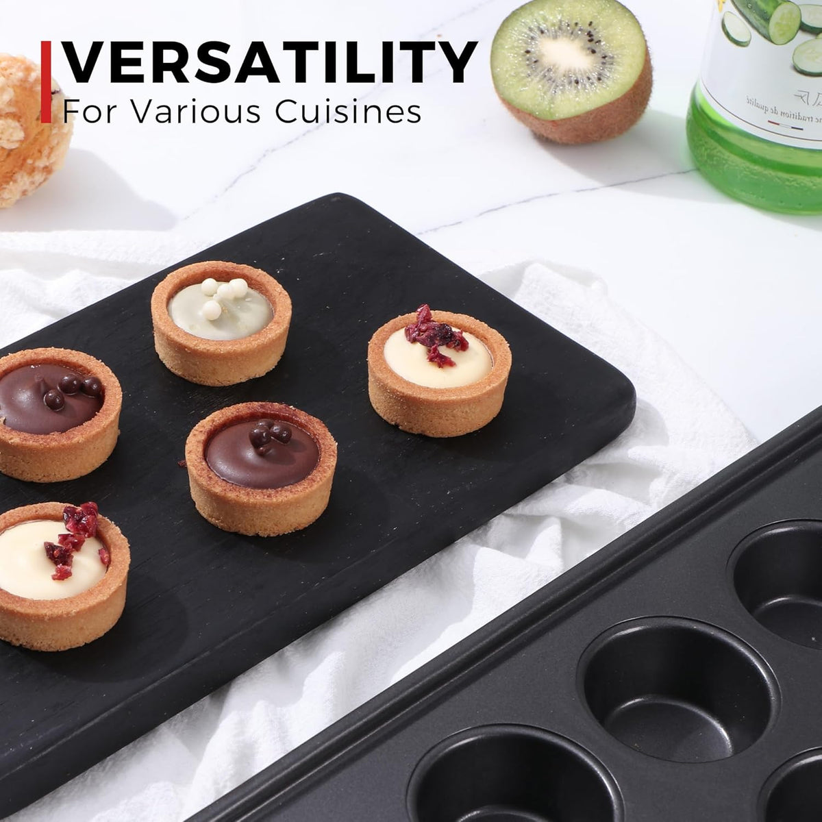 HONGBAKE 48 Cup Mini Muffin Pan, Small Cupcake Pan, Premium Nonstick Muffin Tin for Baking Cheesecake, Dishwasher Safe and Heavy Duty, Carbon Steel