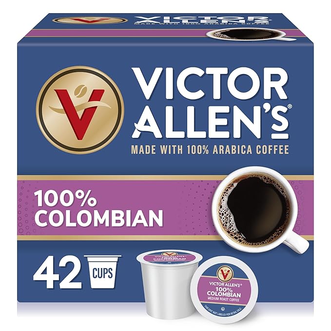 Victor Allen's Coffee 100% Colombian, Medium Roast, 42 Count, Single Serve Coffee Pods for Keurig K-Cup Brewers