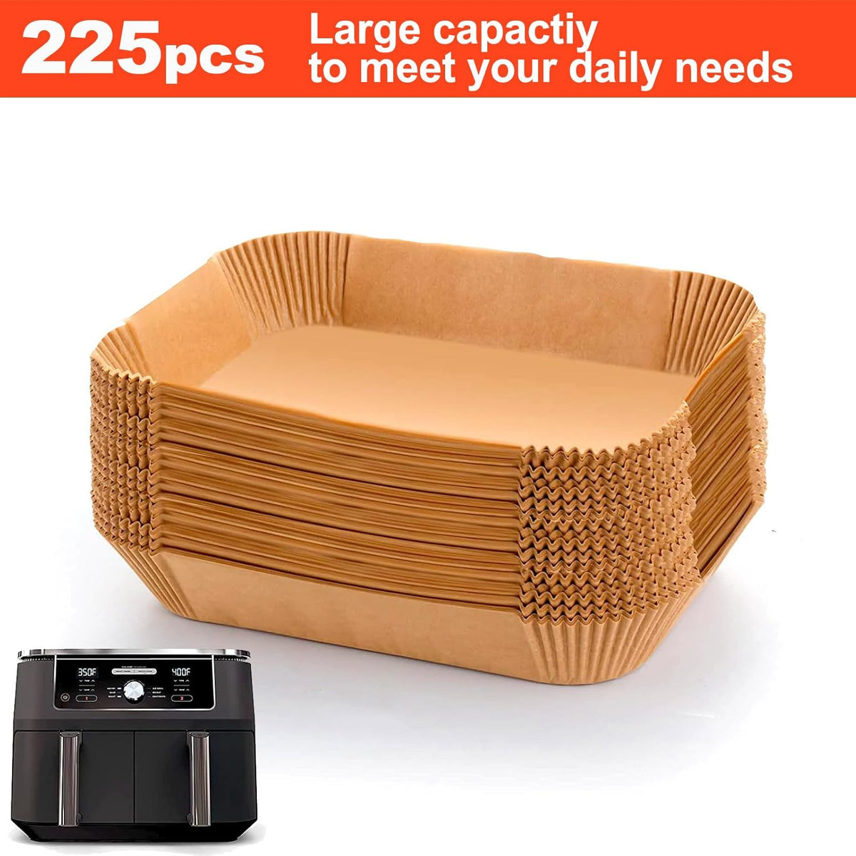 Ninja Foodi Air Fryer Liners, Ninja Air Fryer Liners Disposable, Ninja DZ071 Foodi Ninja Dual Air Fryer Parchment Paper Liners, Rectangular Airfryer Paper Liners, Rectangle 2 Basket Liners