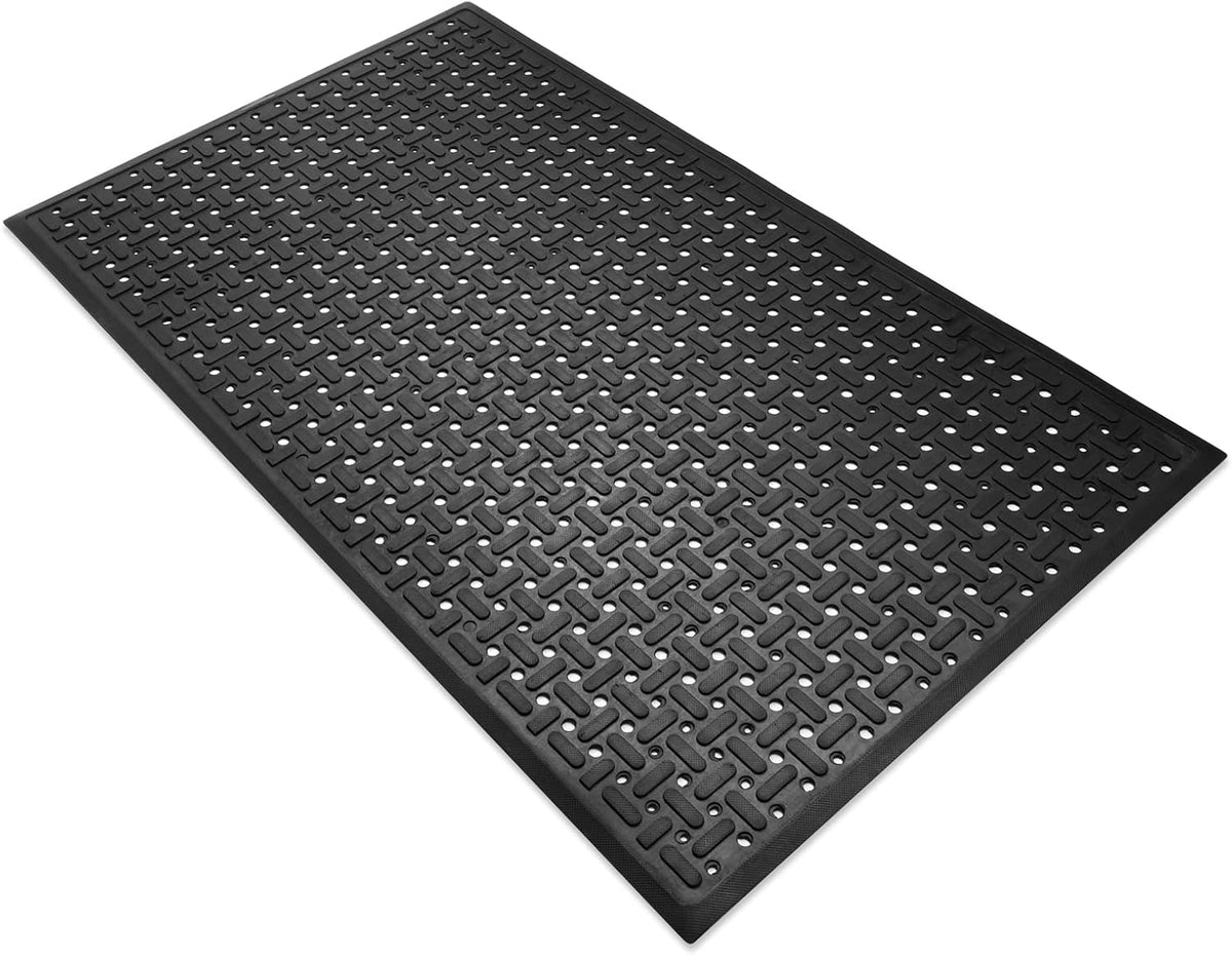 Rubber Non-Slip Waterproof Floor Mat Heavy Duty Anti-Fatigue Mats 33"x57" for Wet or Snow Deck, Restaurant Bar Kitchen Yard Boat