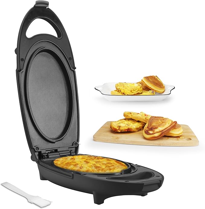 Baker’s Friend Omelette Maker Electric, Omelette Cooking Surfaces Nonstick, Frittata Pan & Egg Pan, Double Sided Pan for Breakfast, Individual Flip Omelette Makers Electric, Graphite