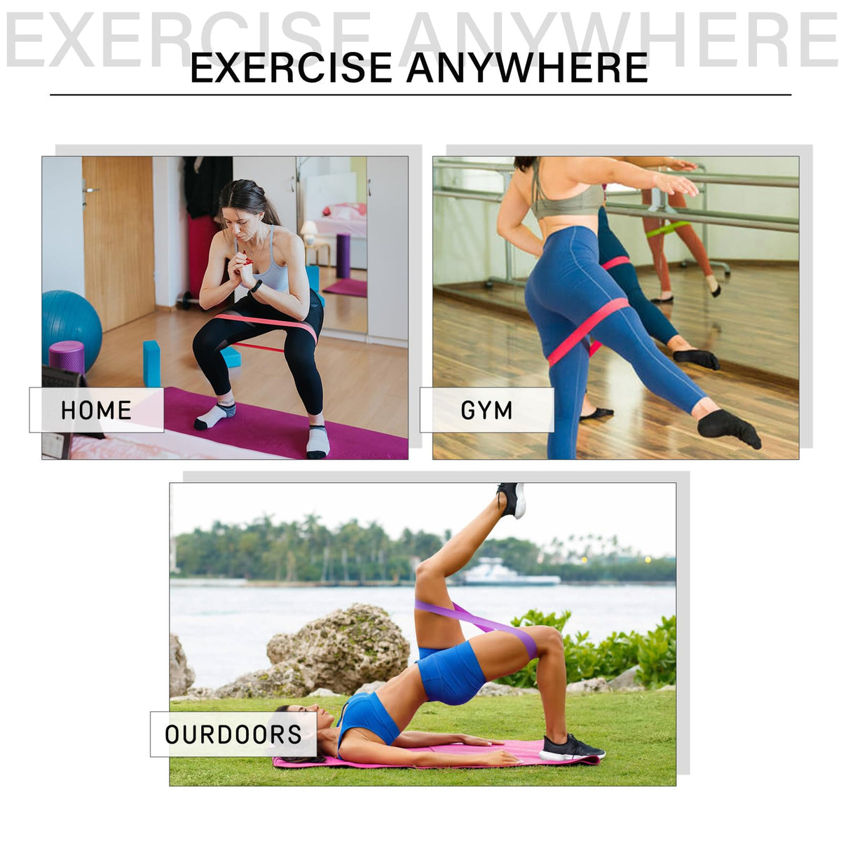 Resistance Bands Set for Physical Therapy, Rehab, Yoga and Pilates