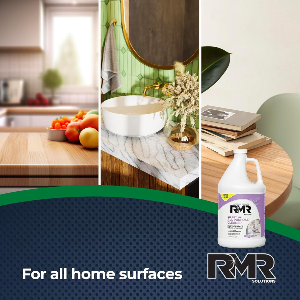RMR All Natural All-Purpose Cleaner - Non-Toxic, Rinse-Free Multipurpose Cleaning Supplies, Biodegradable 1 Gallon Bottle, Modern Botanical Scent
