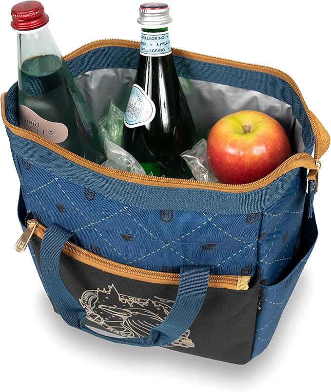 PICNIC TIME Harry Potter Ravenclaw On The Go Lunch Cooler, Soft Cooler Lunch Box, Insulated Lunch Bag, (Black with Blue Accents), 10 x 6 x 10.5
