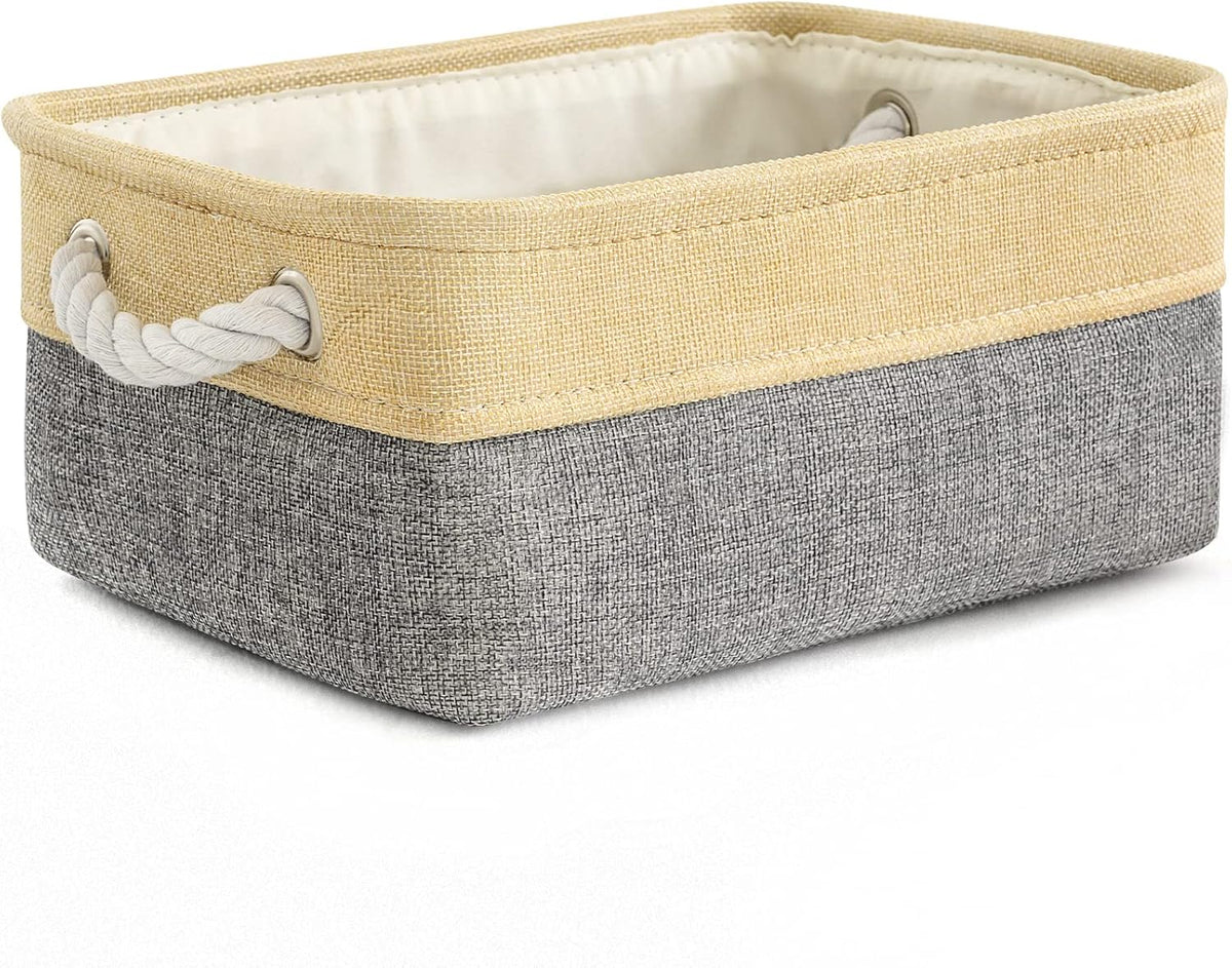 TheWarmHome Small Storage Bins Basket - Small Storage Baskets for Organizing Shelves, Fabric Storage Cubes Organizer for Changing Table Clothes Shoes Sock Towel Dog Toy,Decorative Basket Gift