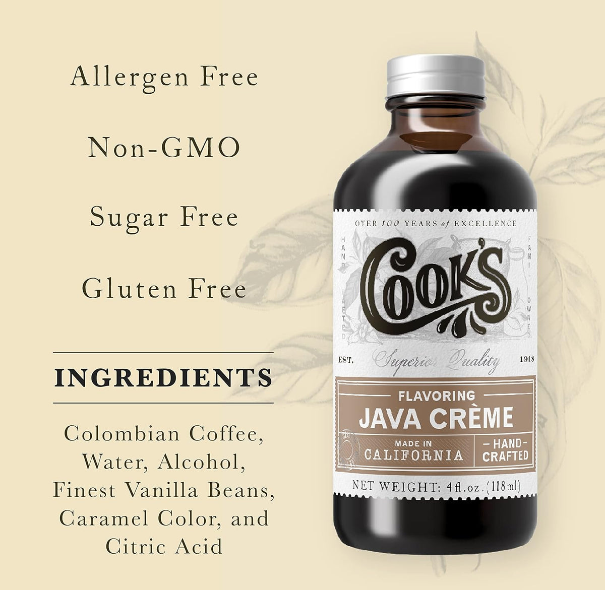 Cook's Java Creme Flavor 8 oz