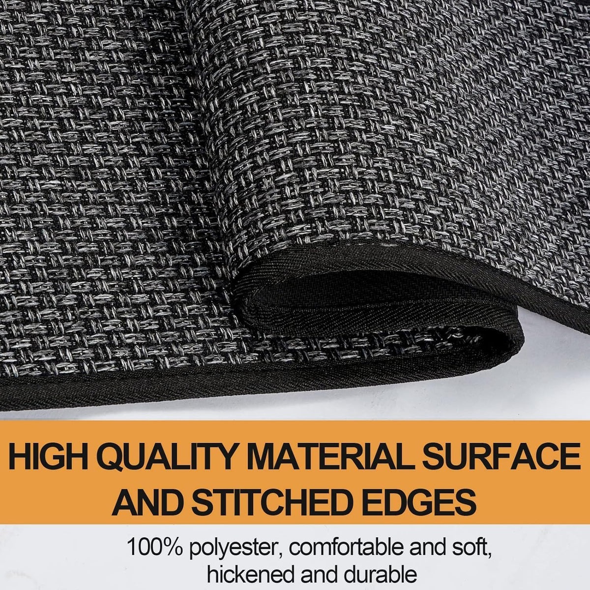 Kitchen Mat 1 PCS, Cushioned Non Slip Rugs for Kitchen Floor, Absorbent Runner Comfort Standing Mats Washable for Kitchen, Office, Home (Black, 17.3"x79")