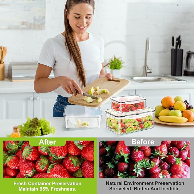 Meal Prep Containers 5pc, Food Storage Containers with Lids BPA Free Plastic, Food Storage Containers Airtight Leakproof Stackable Transparent Dishwasher & Freezer Safe(300-2800ml)
