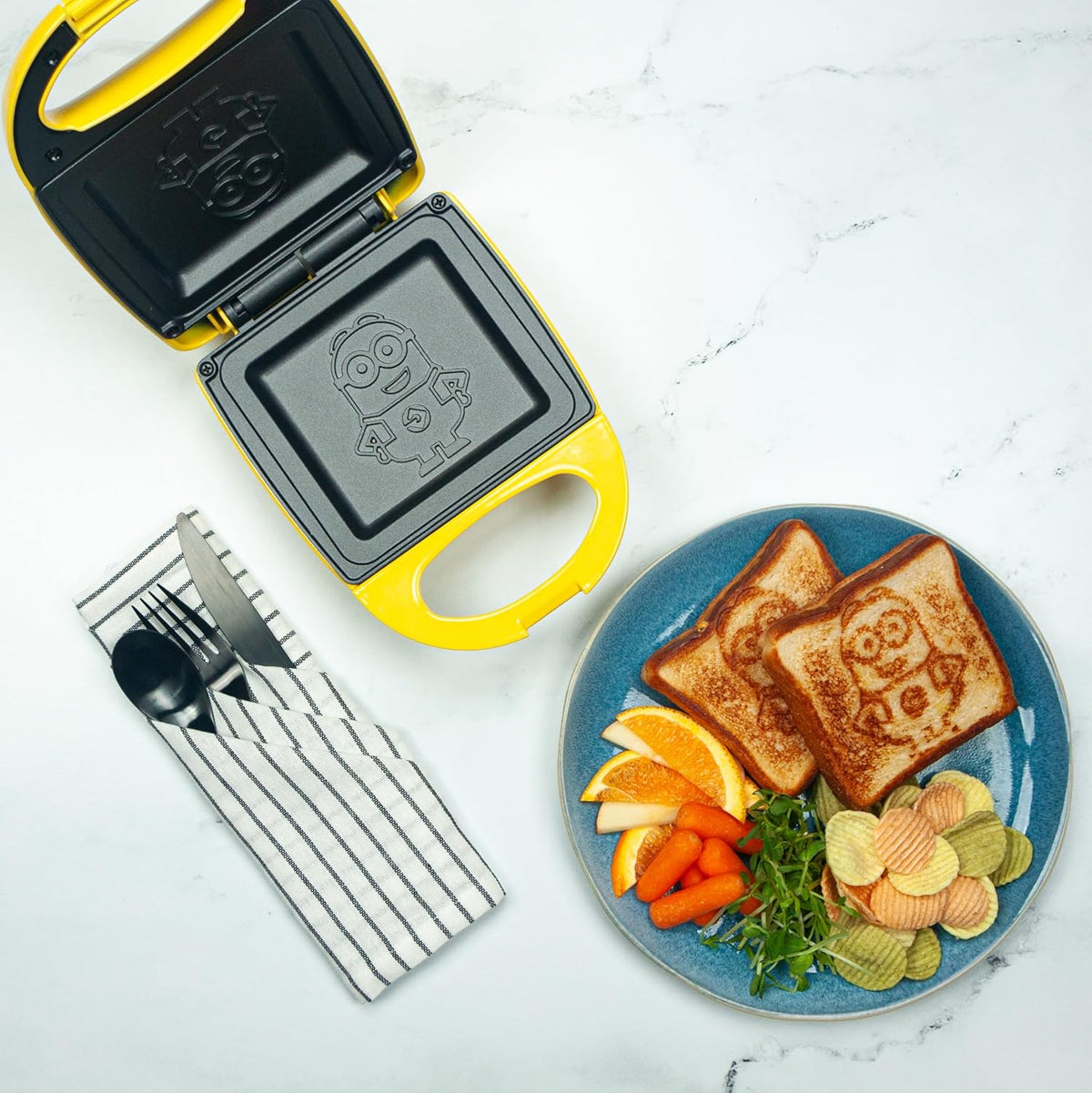 Uncanny Brands Minions Sandwich Maker - Small Kitchen Appliance