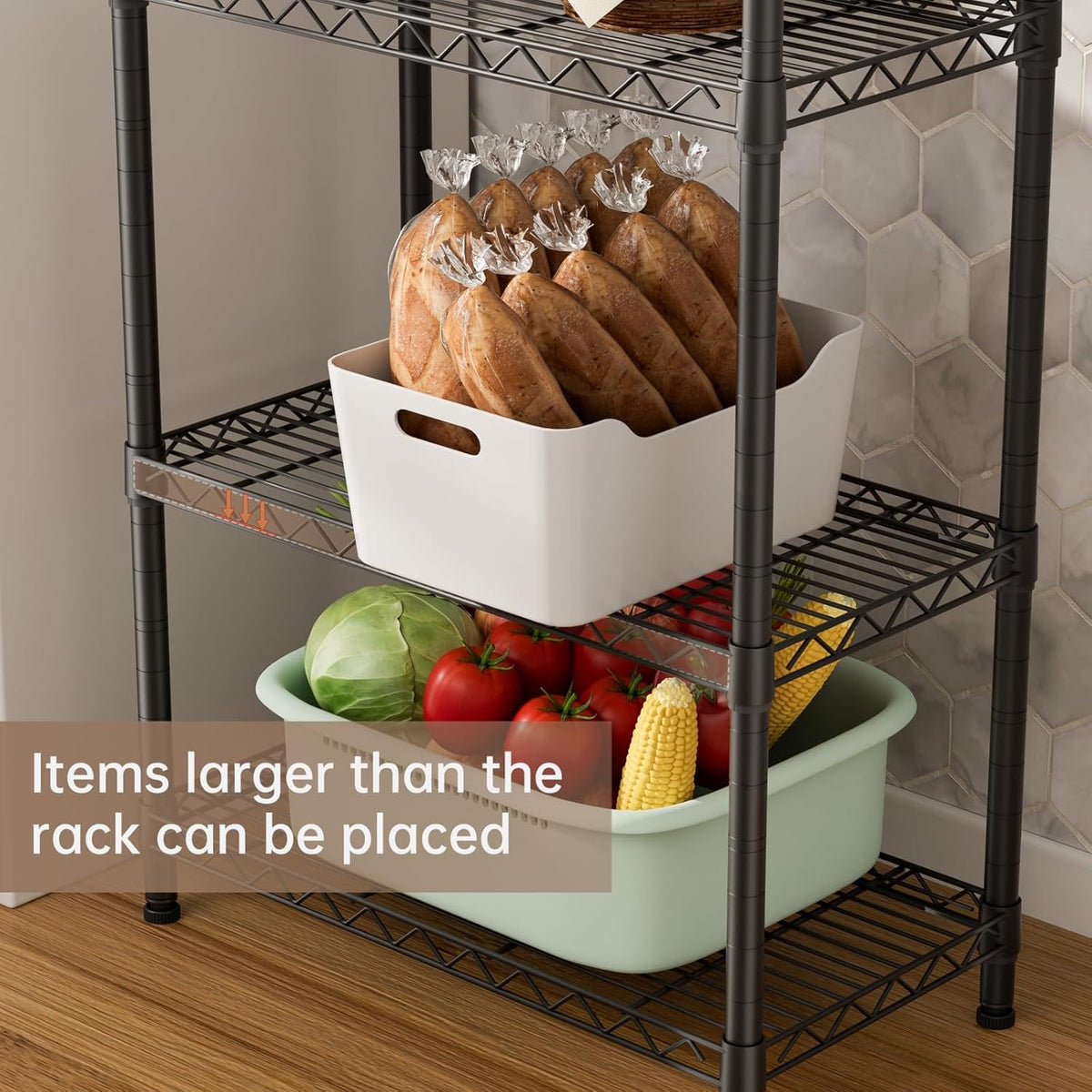 SINGAYE 6 Garage Heavy Duty Shelving Unit Kitchen Pantry Close Home Organizers and Storage Bathroom Shelf Laundry Room Organization Industrial Book Metal Wire Adjustable Shelves