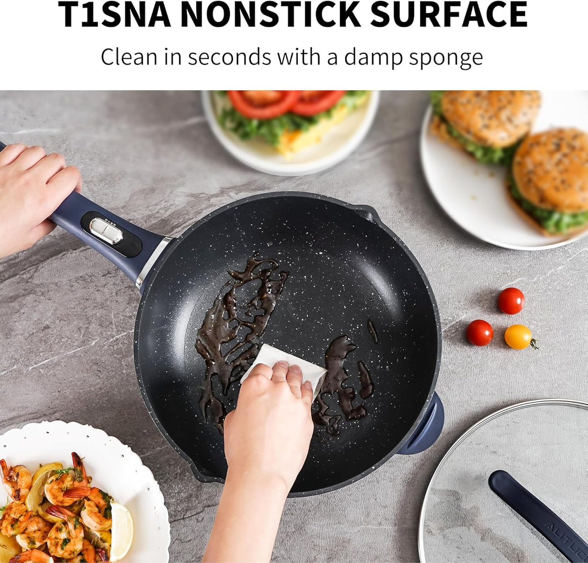 3-Quart Electric Hot Pot & wok Nonstick with Steamer | Electric Skillet 1200W for Dorm, Home, Gifts (Includes Silicone Spatula) Multi-Cooker
