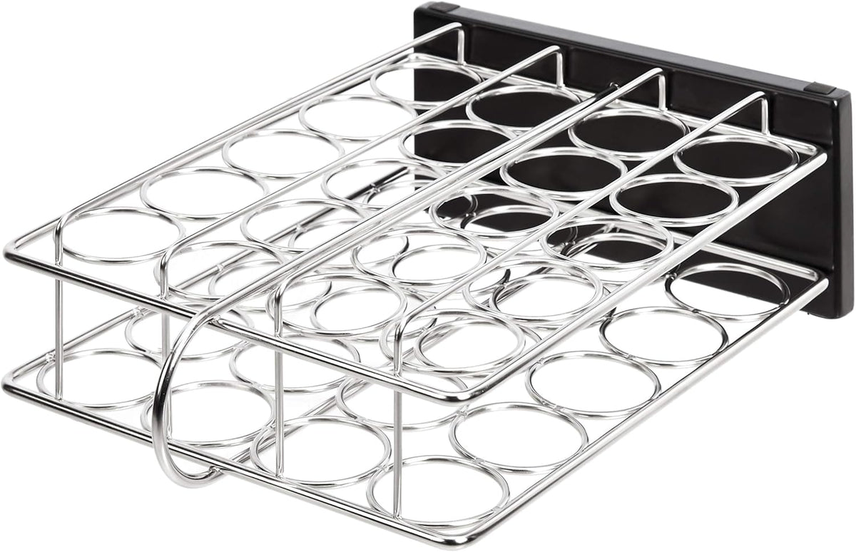 Amazon Basics 20 Jars Spice Organizer Rack, Silver (Pack of 4)