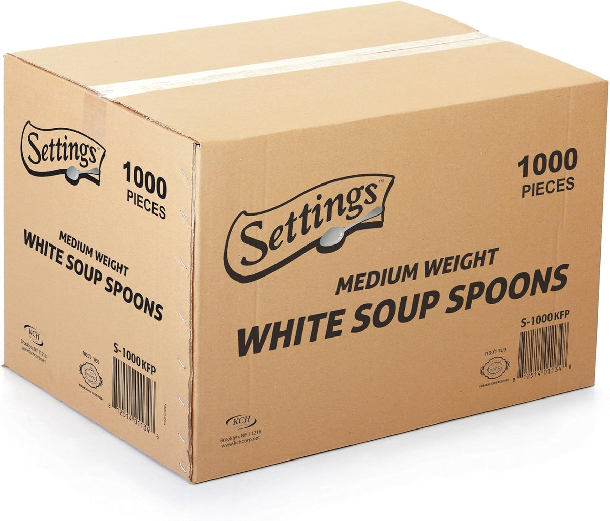 Settings 1000 Count White Plastic Spoons– Disposable Cutlery for Parties, Events, Catering, and Takeout disposable Soup Spoons bulk