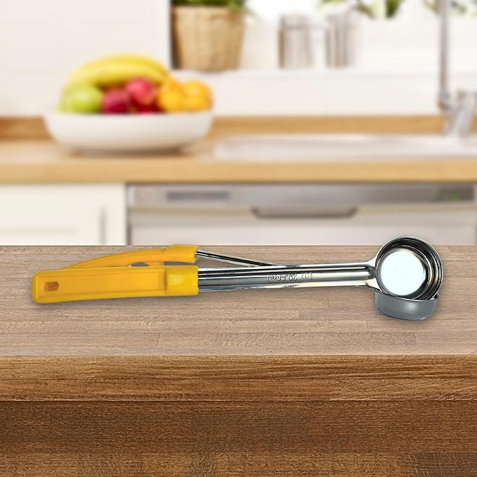 1 Ounce Solid Stainless Steel Portion Control Ladle Spoon for Measuring and Serving; Commercial Grade Serving Scoops [Pack of 2]