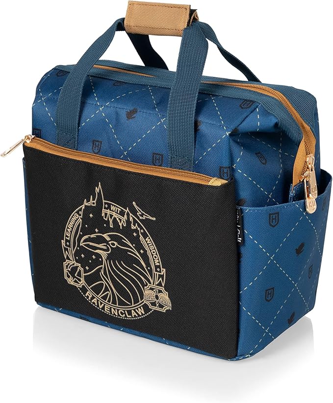 PICNIC TIME Harry Potter Ravenclaw On The Go Lunch Cooler, Soft Cooler Lunch Box, Insulated Lunch Bag, (Black with Blue Accents), 10 x 6 x 10.5