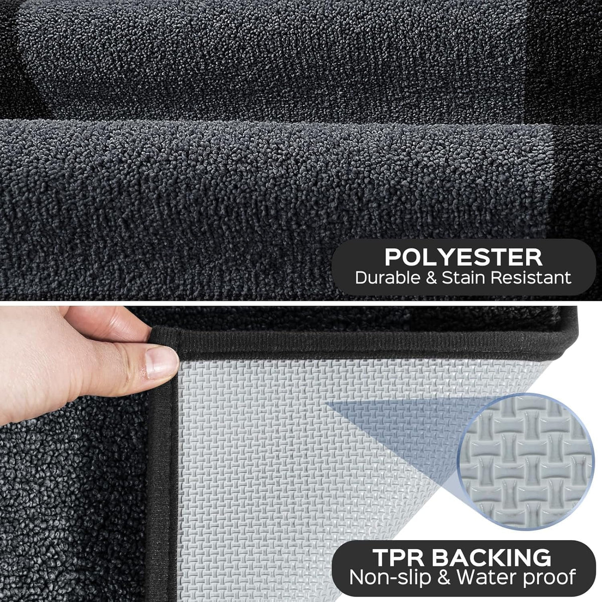 Machine Washable Kitchen Rug 32" x 48", Non Slip Indoor Door Rug, Absorbent Entrance Runner Rug for Bedroom, Hallway, Bathroom, Floor