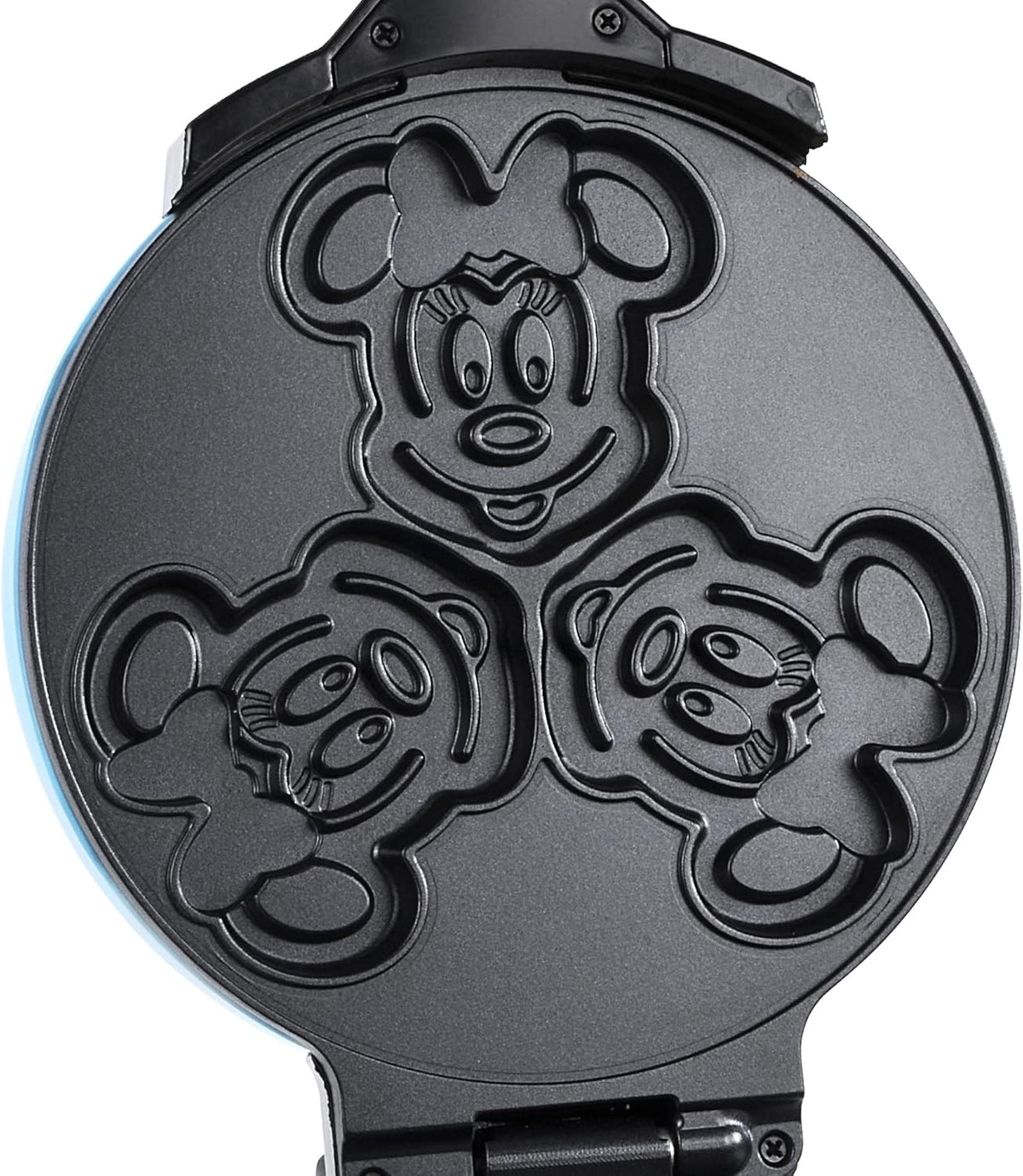Disney Mickey & Minnie Double Flip Waffle Maker by Select Brands - Rotating Nonstick Waffle Iron - Adjustable Browning Control - Makes 6 Mickey & Minnie-Shaped Waffles
