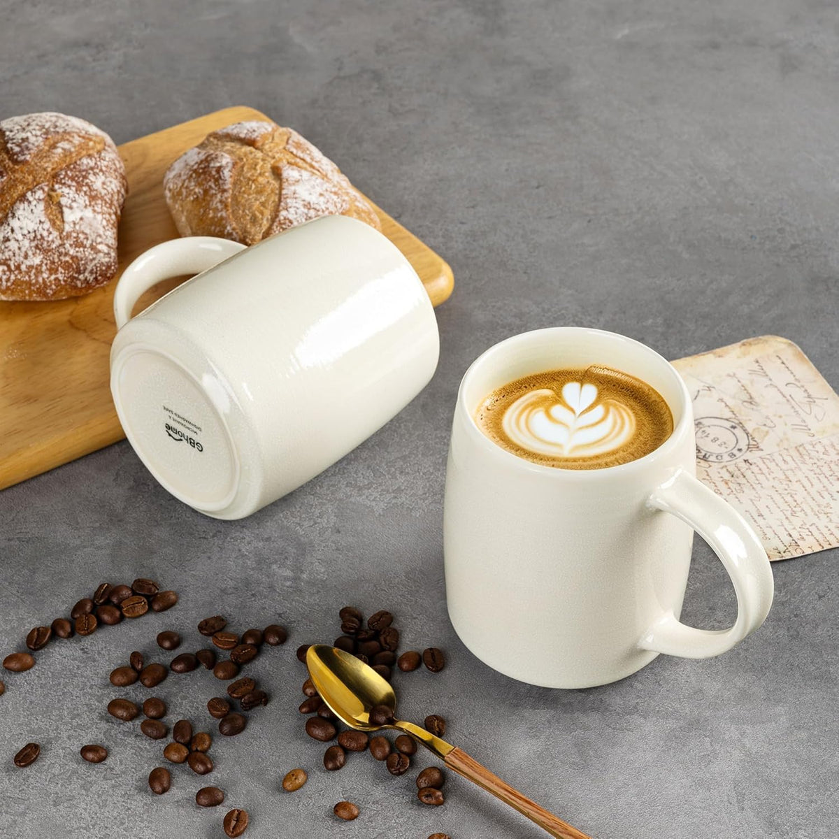GBHOME Large Coffee Mugs Set of 6, 18oz Handmade Ceramic Coffee Mugs Set with Gradient color for Latte/Tea/Beer/Hot Cocoa, Dishwasher & Microwave Safe
