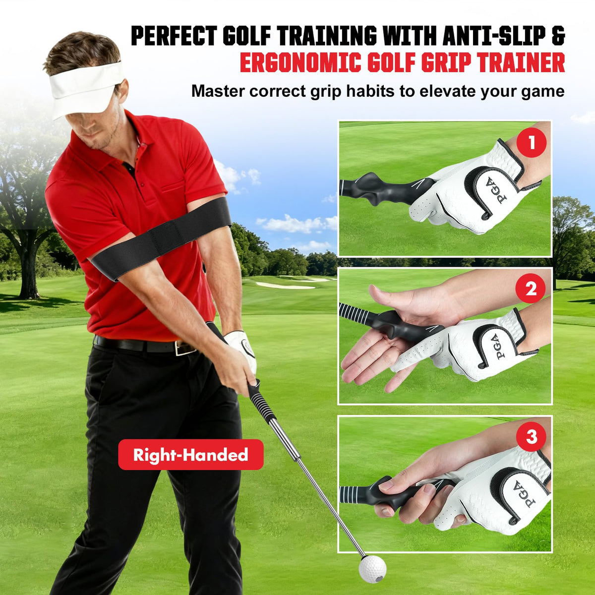 VYYOKMU Tempo Stick Golf for Right Hand, Retractable Golf Swing Trainer
