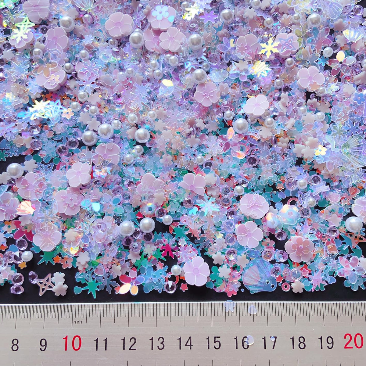 Sequins Holographic Polymer Clay Slices Nail Glitter 3D Holographic Snowflake Shell Butterfly Plum Blossom Nail Sequins Slices Polymer Clay Nail Decals for DIY Nail Decoration (Purple-52)