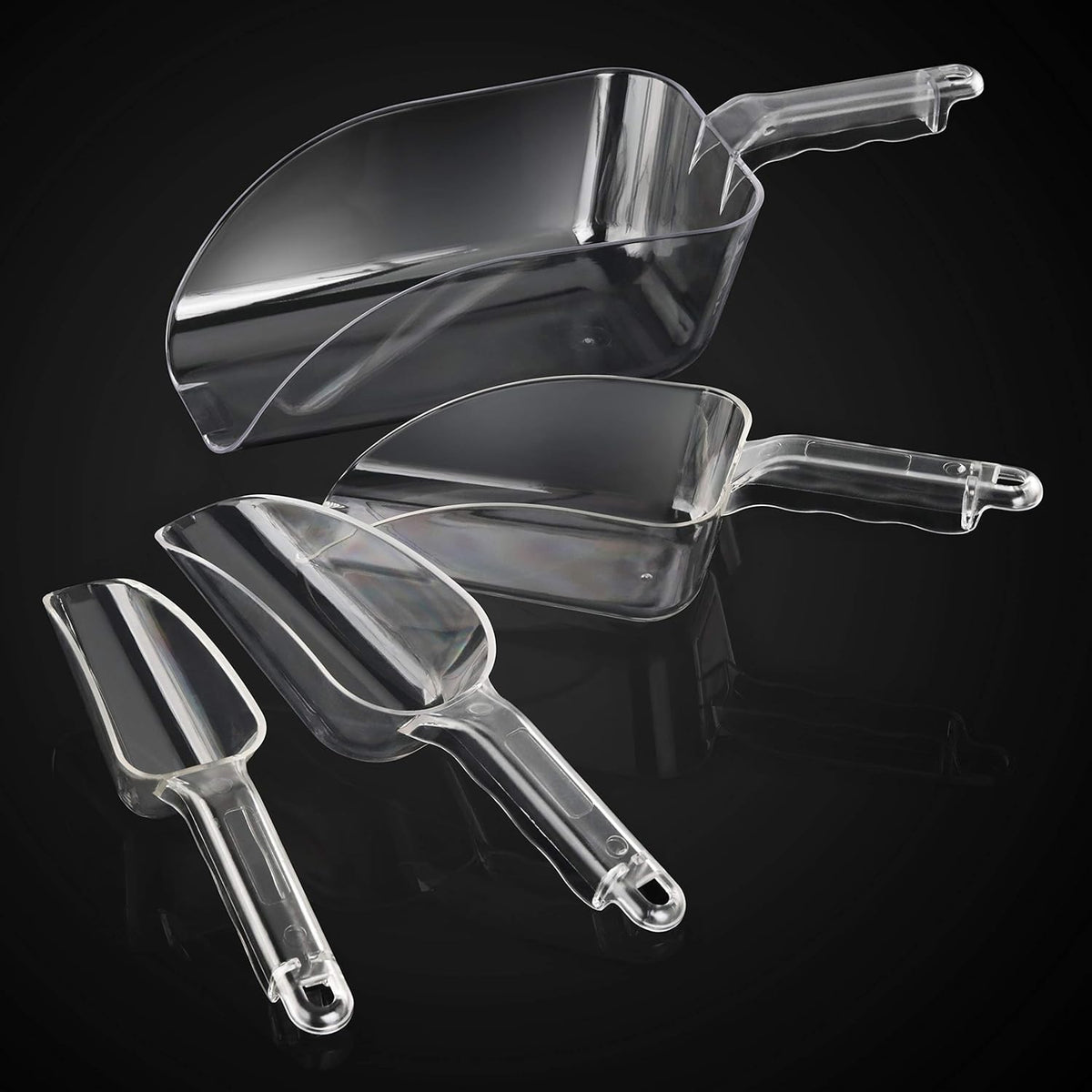 New Star Foodservice 34400 Polycarbonate Plastic Utility Ice Scoop, Clear, 12-Ounce