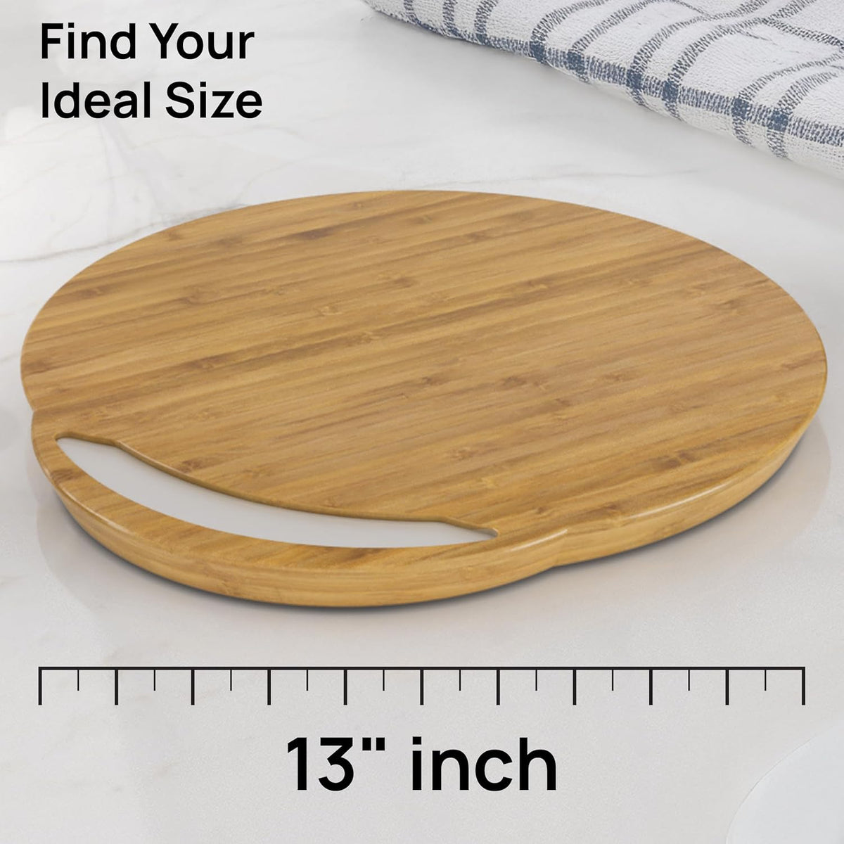 Ibyx Elegant Round Sliding Tray for Your Pressure Cooker, Air Fryer & Heavy Kitchen Appliances - Sturdy, Slides Easily from Under The Cabinet (Natural, 13”)