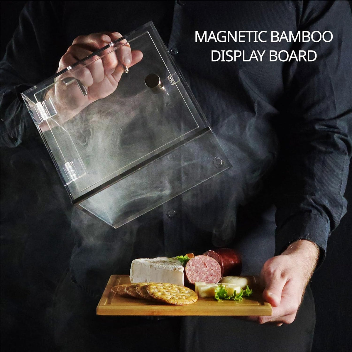 The Smoking Cube - Cocktail Smoker and Smoking Box Kit, Magnetically Removable Display Board, with Wood Chips