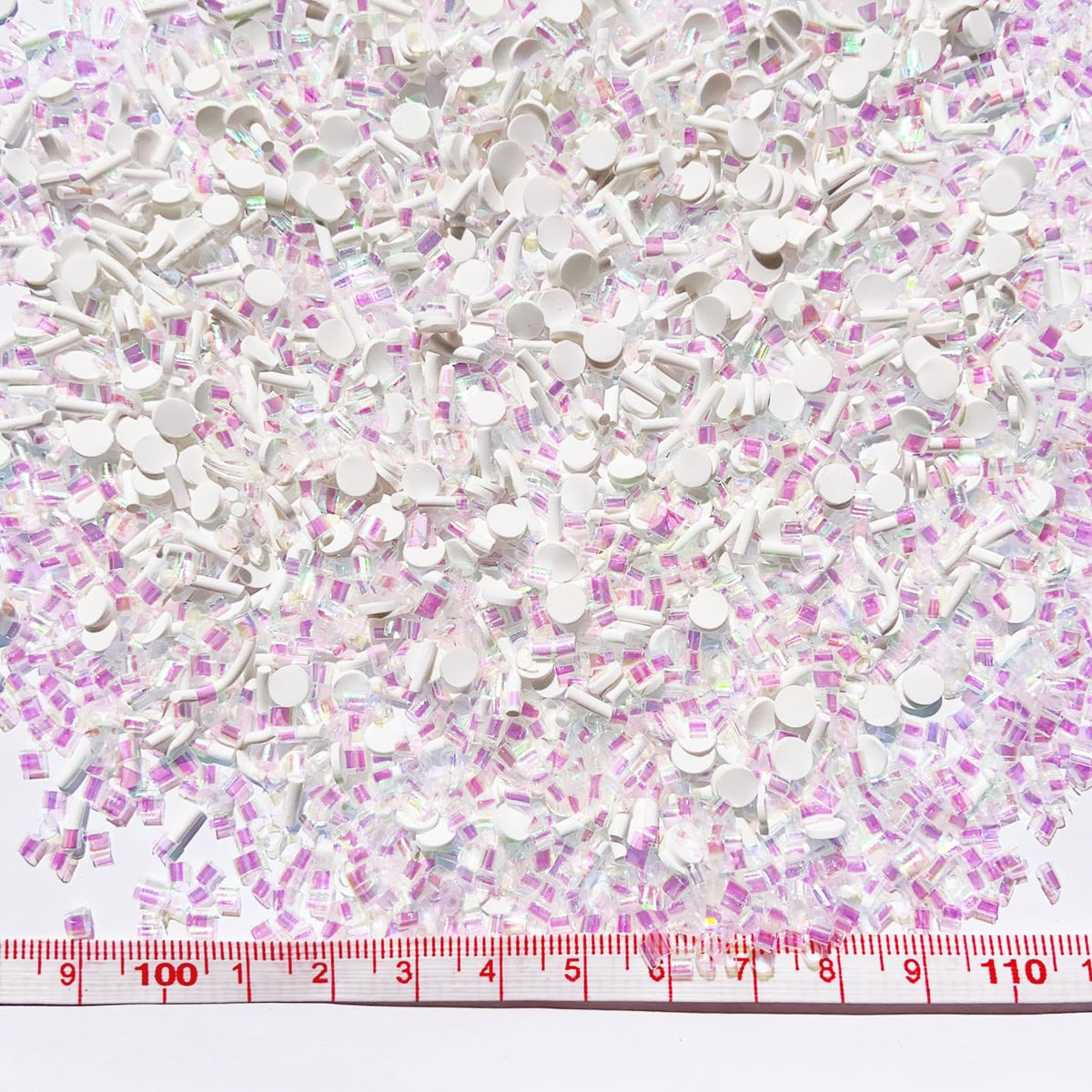 EHOPE Fake Sprinkles Polymer Sprinkles Faux Sprinkles Fake Candy Sprinkles Clay Sprinkles Polymer Clay Slices for Nail Art DIY Crafts Cake Phone Case (50-Guan WhiteRound+Sugar)