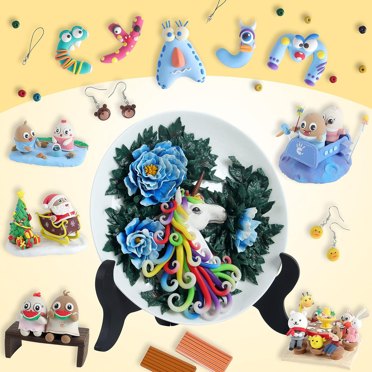 Polymer Clay Kits 50 Colors,Modeling Clay for Kids DIY Mold Oven Bake Clay with Storage Box Sculpting Tools and Accessories,for Kids Adult and Artist Friendly Ideal Gifts