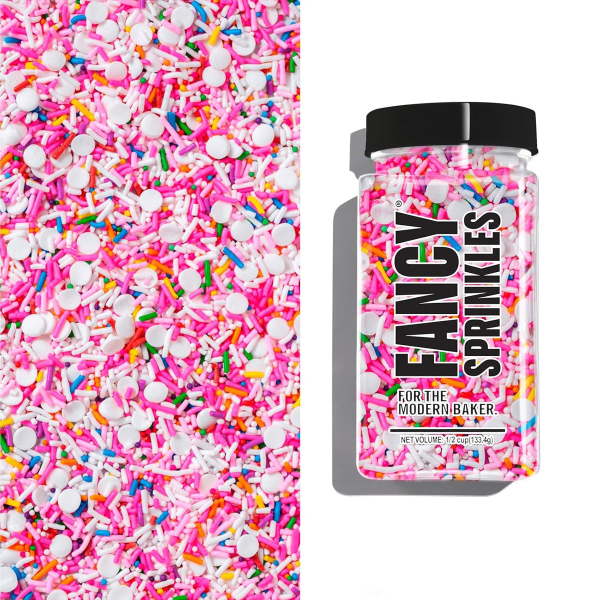 Fancy Sprinkles Animal Crackers Sprinkles, Real Sugar, For Ice Cream, Cookies, Cakes, Cupcakes, Dessert Decorating, Pink & Rainbow Sprinkles (0.5c)