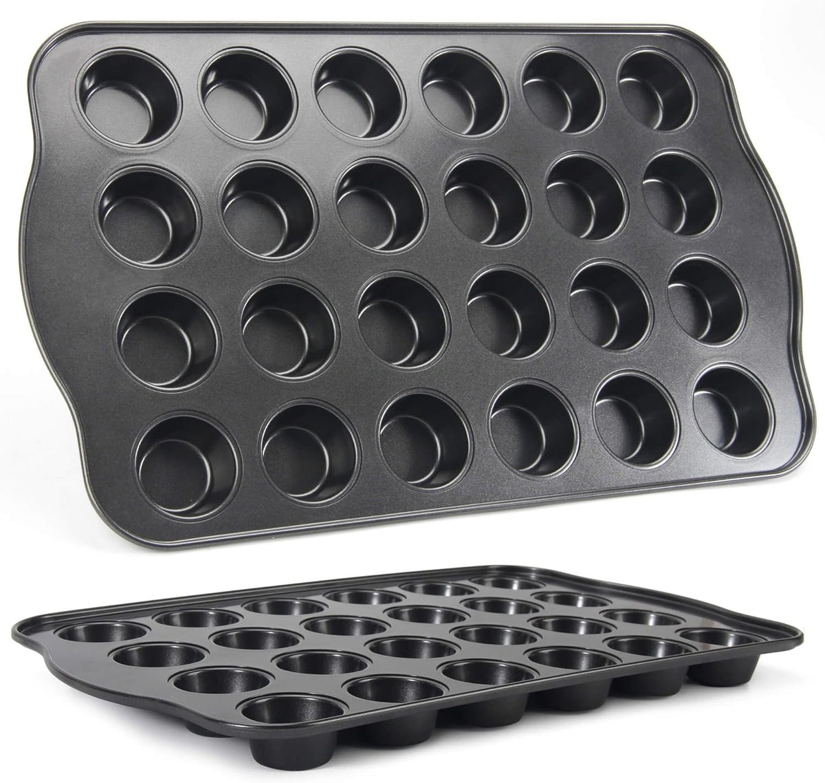 Muffin Tin, 12-Well Nonstick Cupcake Pan Set of 2, Heavy Duty Steel Muffin Pan