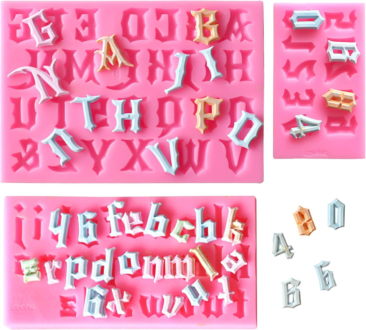 Letters Molds And Numbers Molds, 0-9 Number And 26 Letters Silicone Molds,Fondant Mold Chocolate Molds,Cookie Cutters,For Baking Desserts And Cake Decoration