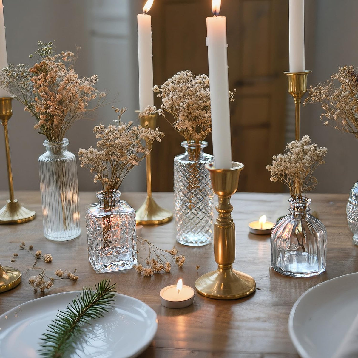 Glass Bud Vase Set of 36 Pcs Small Minimalist Vases for Flowers, Vintage Rustic Home Decor for Table Centerpiece Wedding Party, Modern Clear Aromatherapy Bottle for Living Room Bedroom