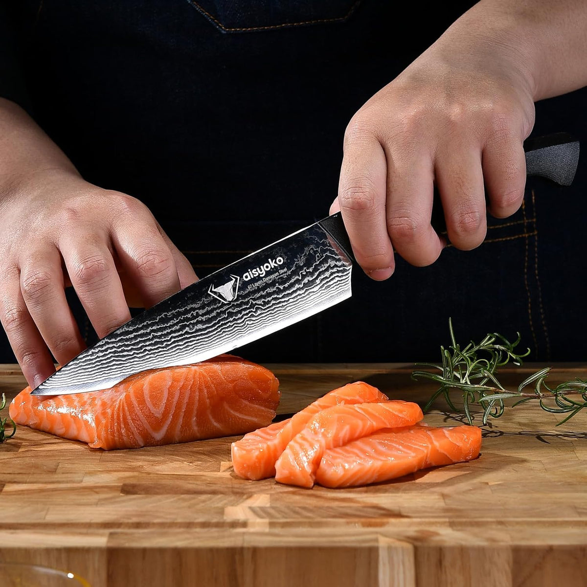 Professional Chef Knife 6.5" Damascus Kitchen Knife 8C High carbon stainless steel Super sharp,Full Tang ABS Anti-Skid Handle utility knife Japanese Cooking Knife with Luxury Gift Box