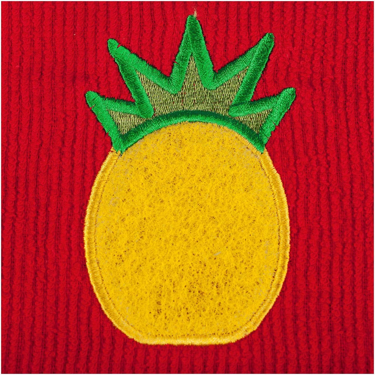 MÜkitchen SCRUBSY 100% Cotton Kitchen Dish Cloth with Built in Scrubber | Various Designs and Super Absorbant (Pineapple)