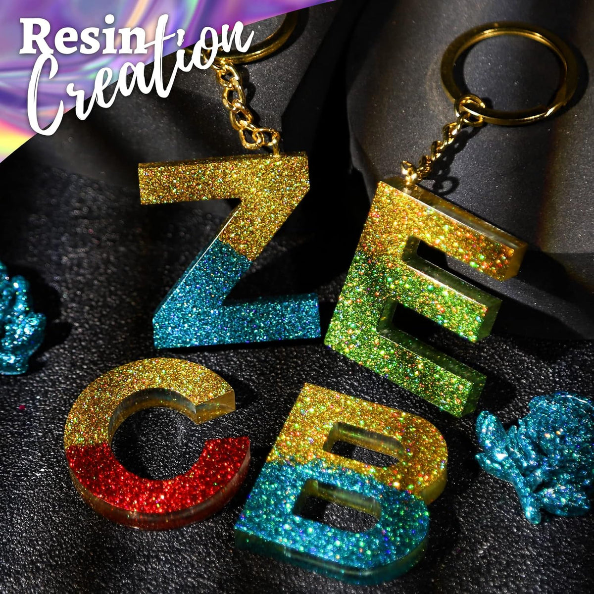 LEOBRO Glitter, 32 Colors Fine and Chunky Glitter for Crafts, Resin, Halloween Christmas Decors, Nail Body, Art Crafts