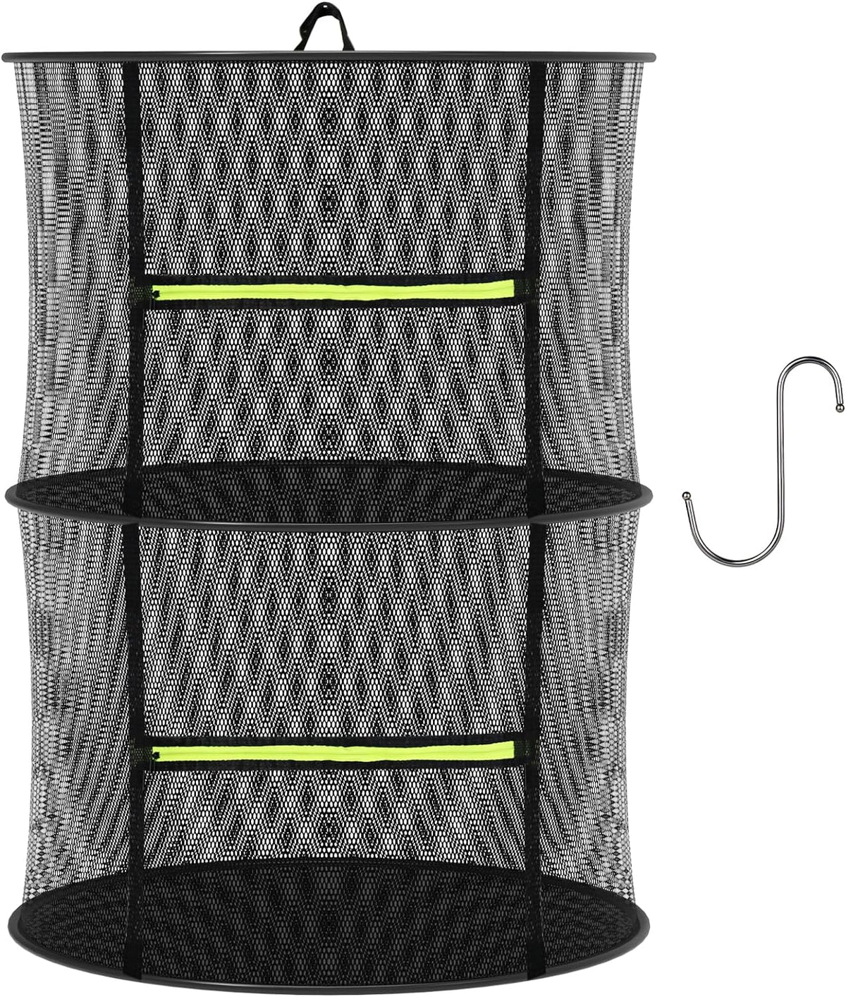 Herb Drying Rack - Mesh Drying Rack - Herb Drying Rack Hanging with Green Zipper & Garden Pruning Shears for Drying Herb - Hanging Drying Rack - Plant Drying Rack (2 Layers)