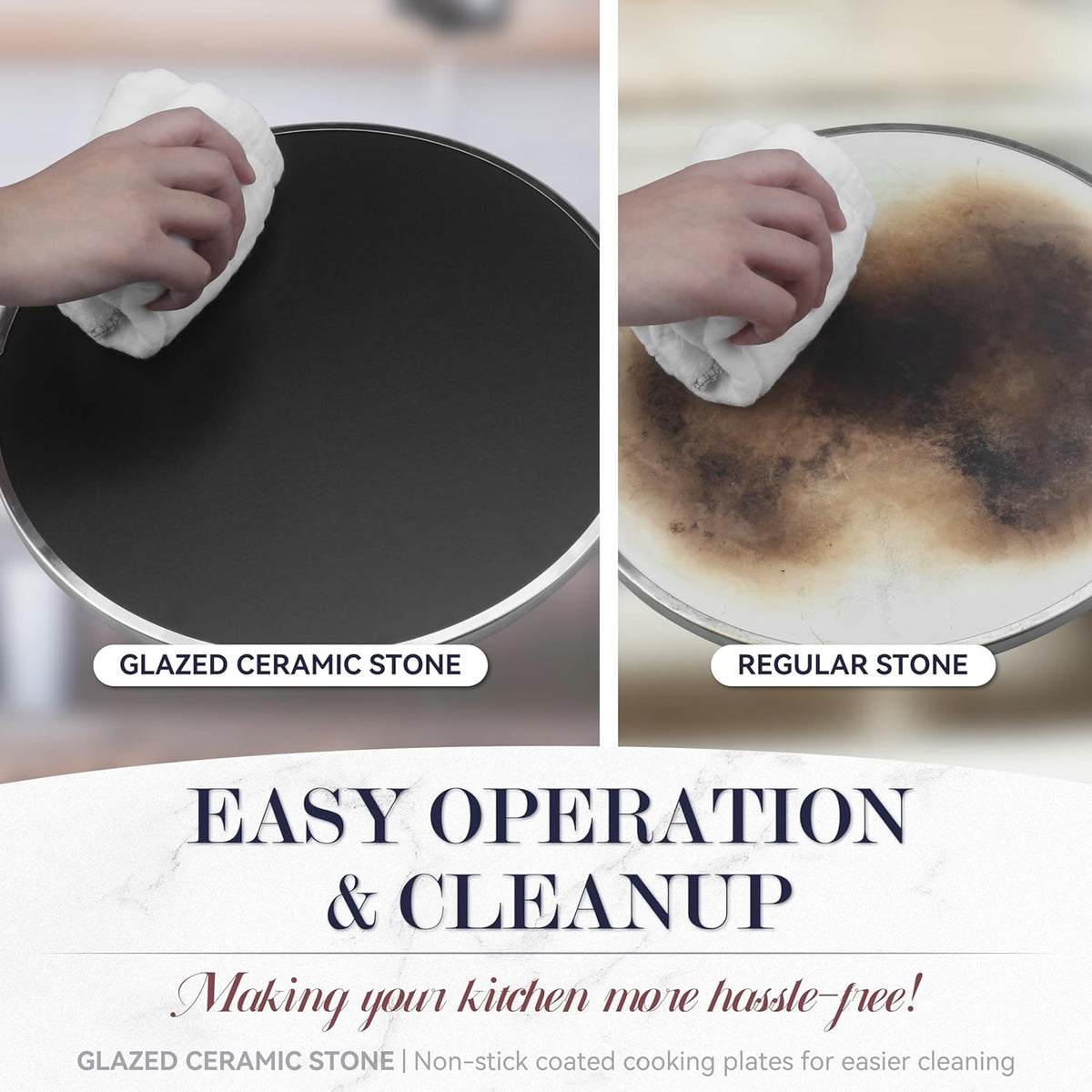 Baker’s Friend Electric Pizza Oven Indoor Countertop, 12 Inch Pizza Maker Machine for Home, Pizza Cooker & Pizza Grill, Premium Glazed Ceramic Stone Pizza Oven, Graphite Gray