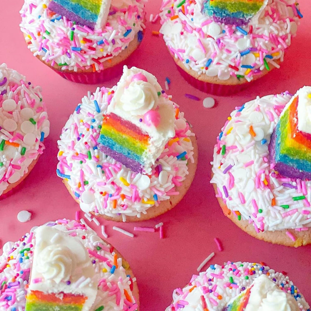 Fancy Sprinkles Animal Crackers Sprinkles, Real Sugar, For Ice Cream, Cookies, Cakes, Cupcakes, Dessert Decorating, Pink & Rainbow Sprinkles (0.5c)